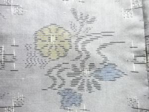 アンティーク　花模様織り出し本場村山泥大島紬着物アンサンブル